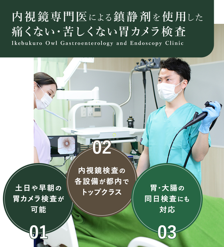 内視鏡専門医による鎮静剤を使用した痛くない・苦しくない胃カメラ検査